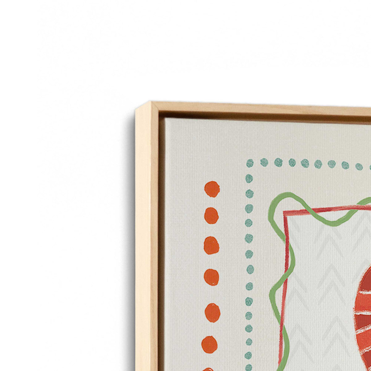 [Color:American Maple], Picture of art in a American Maple frame at an angle
