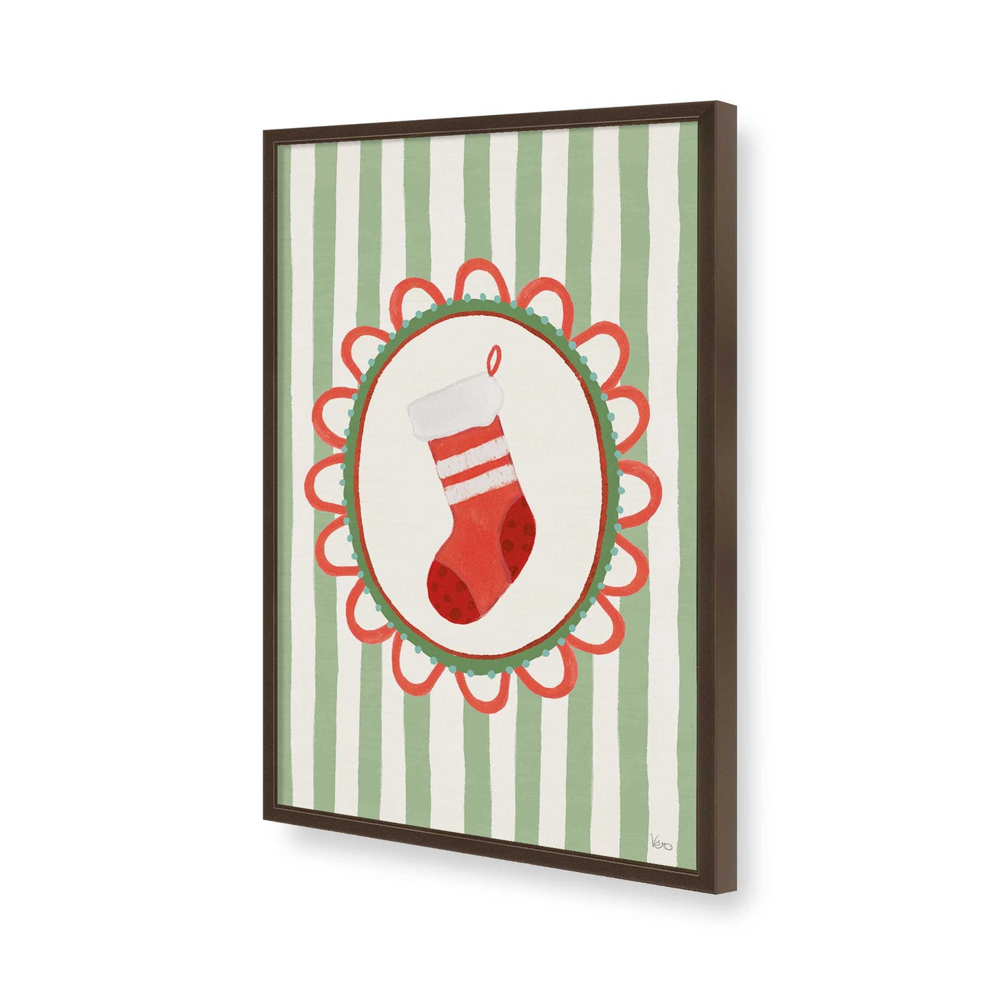 [Color:Brown], Picture of art in a Brown frame of the corner