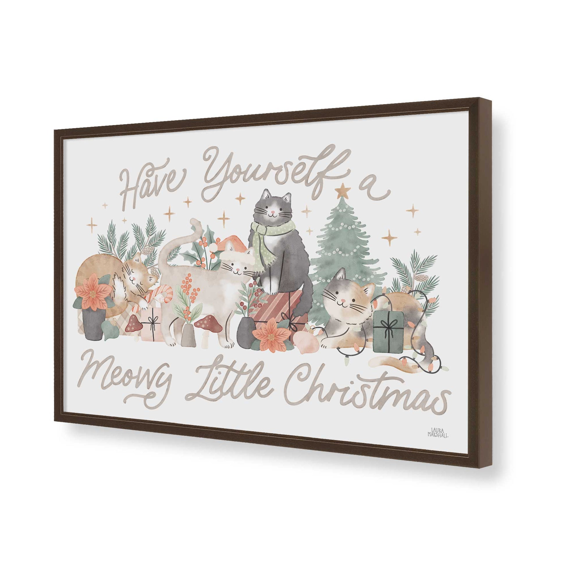 [Color:Brown], Picture of art in a Brown frame of the corner