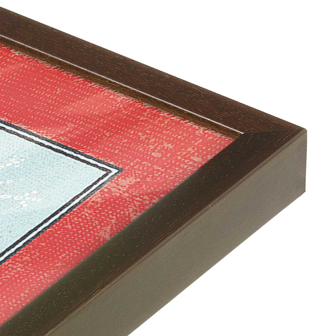 [Color:Brown], Picture of art in a Brown frame at an angle