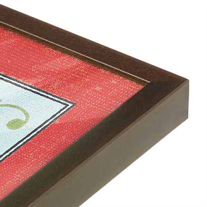 [Color:Brown], Picture of art in a Brown frame at an angle