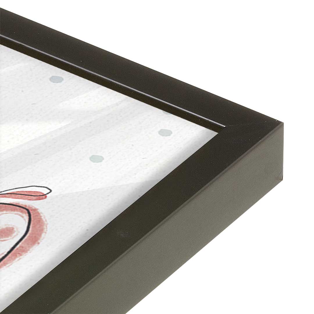 [Color:Satin Black], Picture of art in a Satin Black frame of the corner