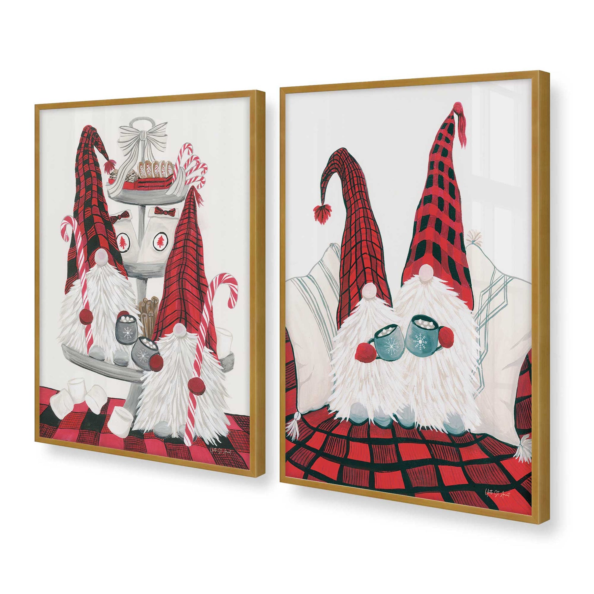 [Color:Polished Gold], Picture of art in a Polished Gold frame at an angle
