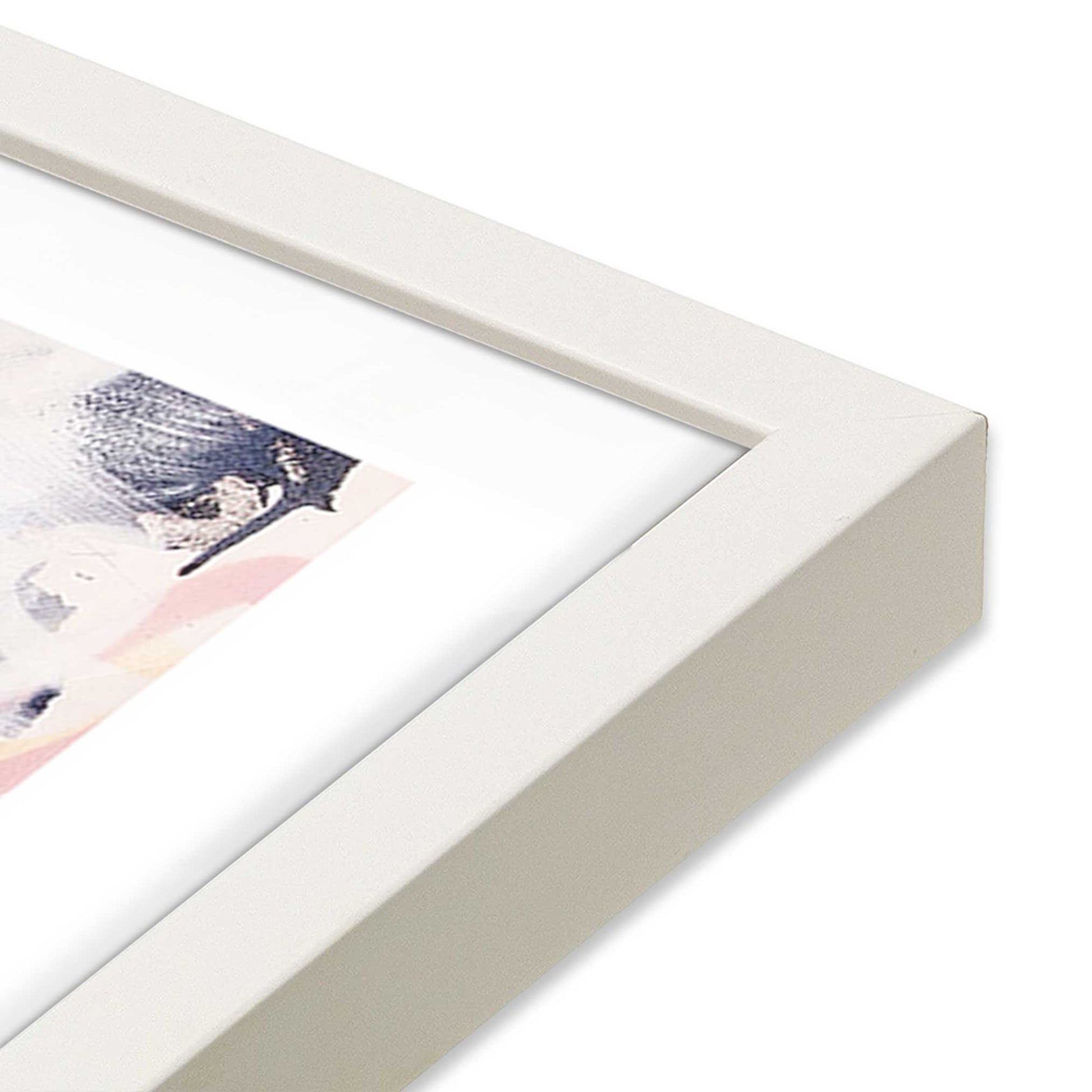 [Color:Opaque White], Picture of art in a Opaque White frame of the corner