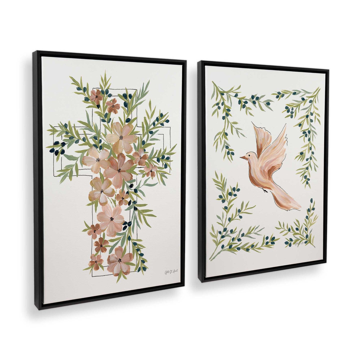 [Color:Satin Black], Picture of art in a Satin Black frame at an angle