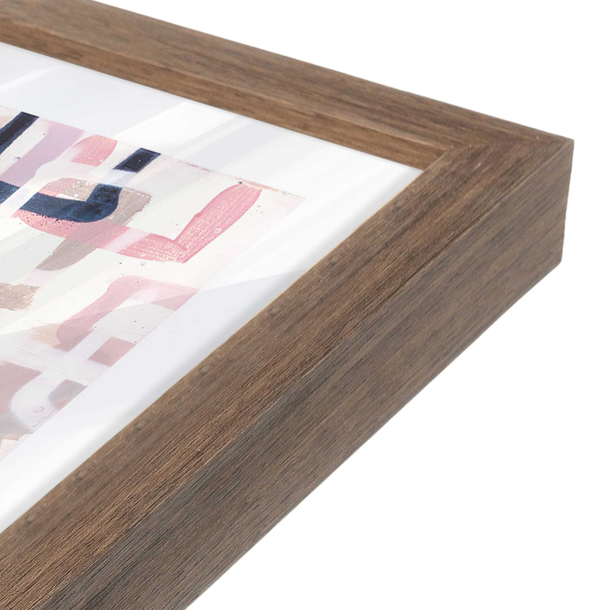 [Color:Walnut], Picture of art in a Walnut frame of the corner