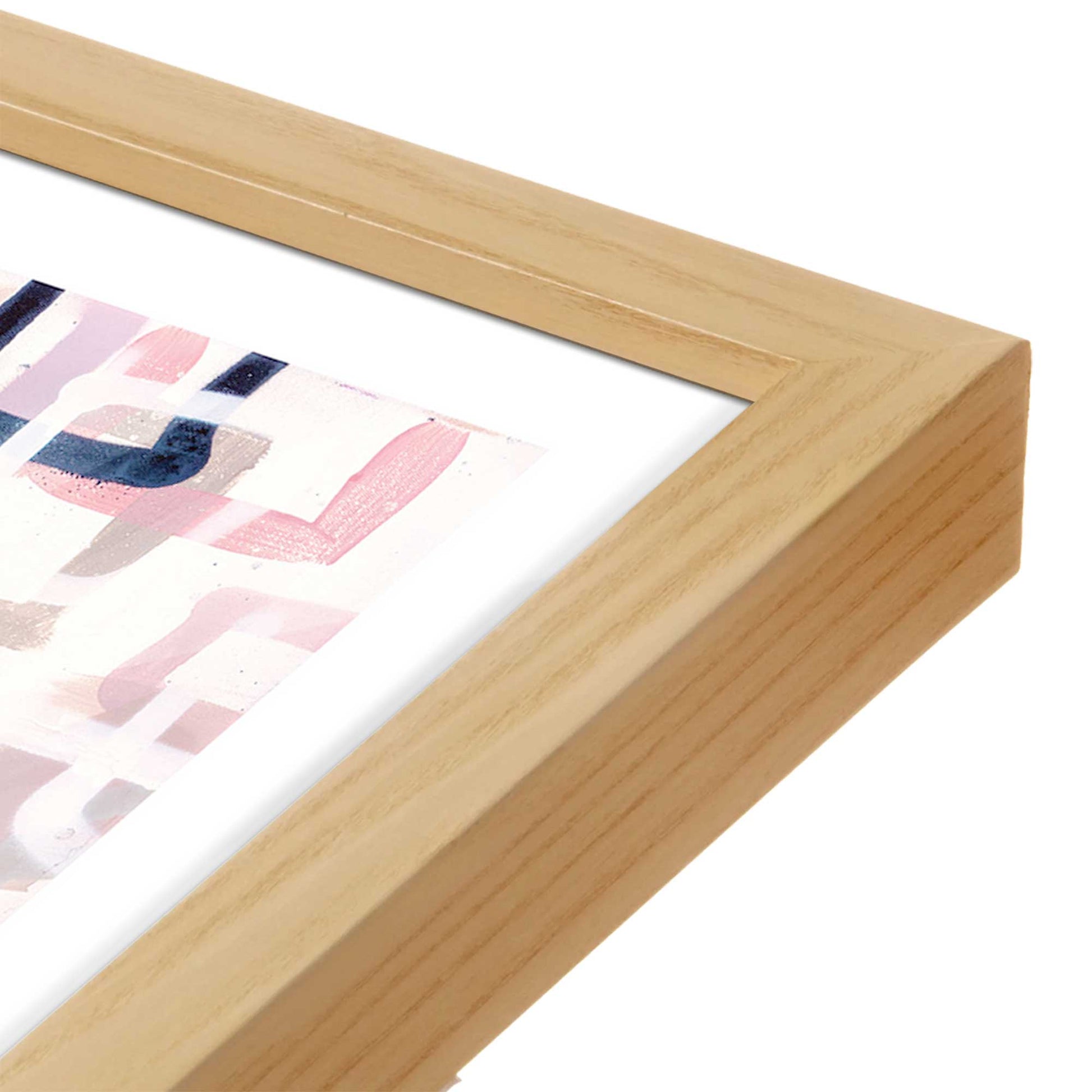 [Color:American Maple], Picture of art in a American Maple frame of the corner