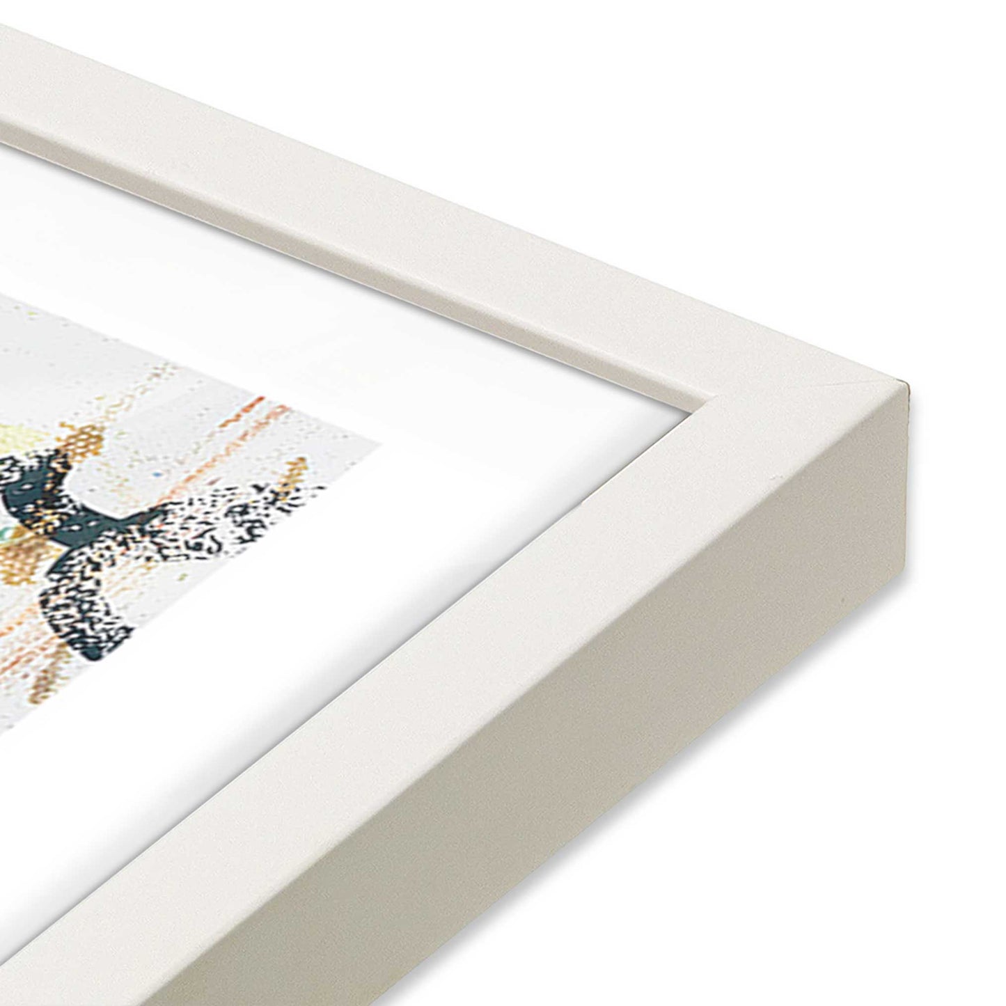 [Color:Opaque White], Picture of art in a Opaque White frame of the corner