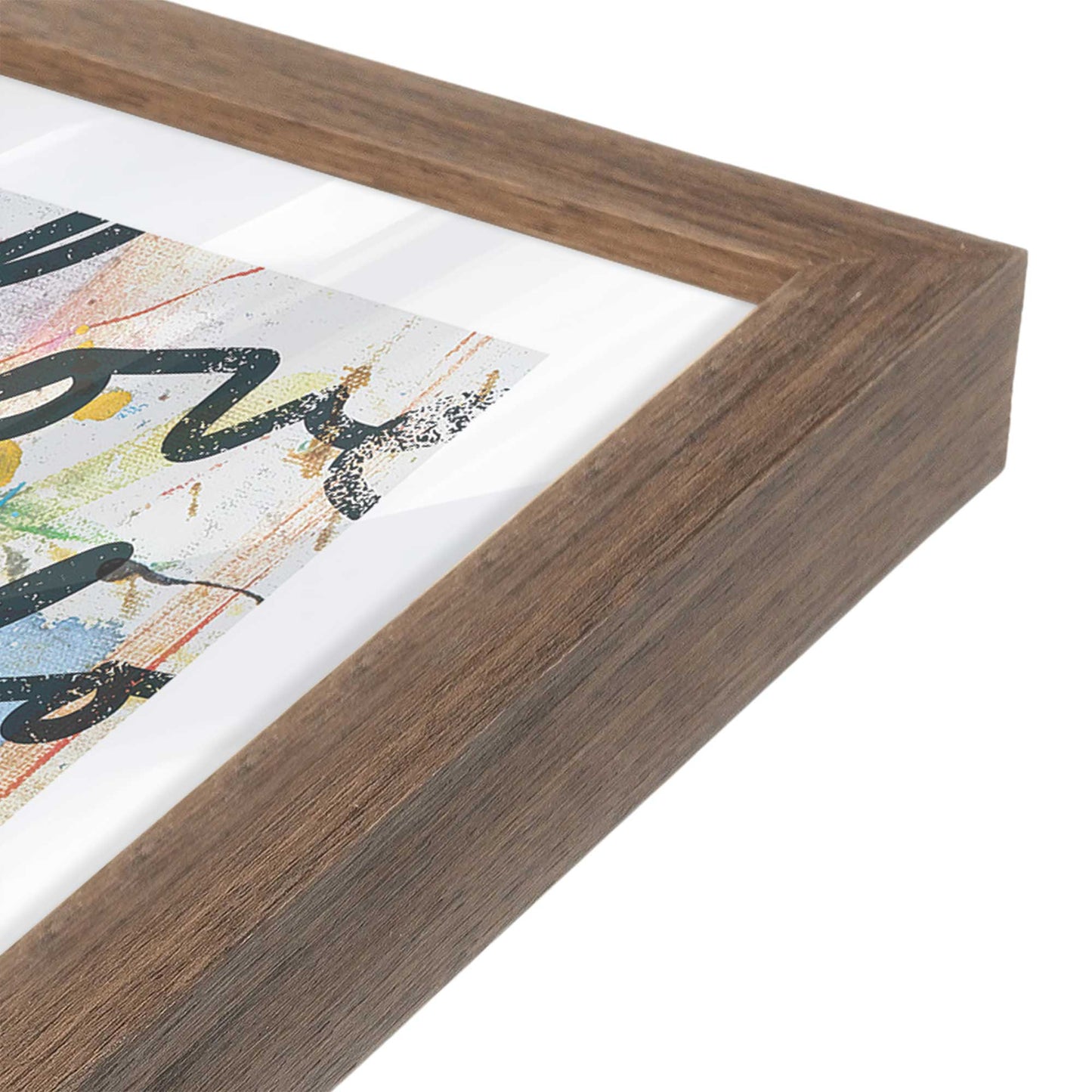 [Color:Walnut], Picture of art in a Walnut frame of the corner