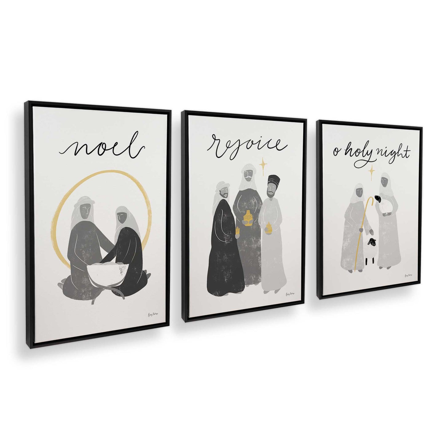 [Color:Satin Black], Picture of art in a Satin Black frame at an angle