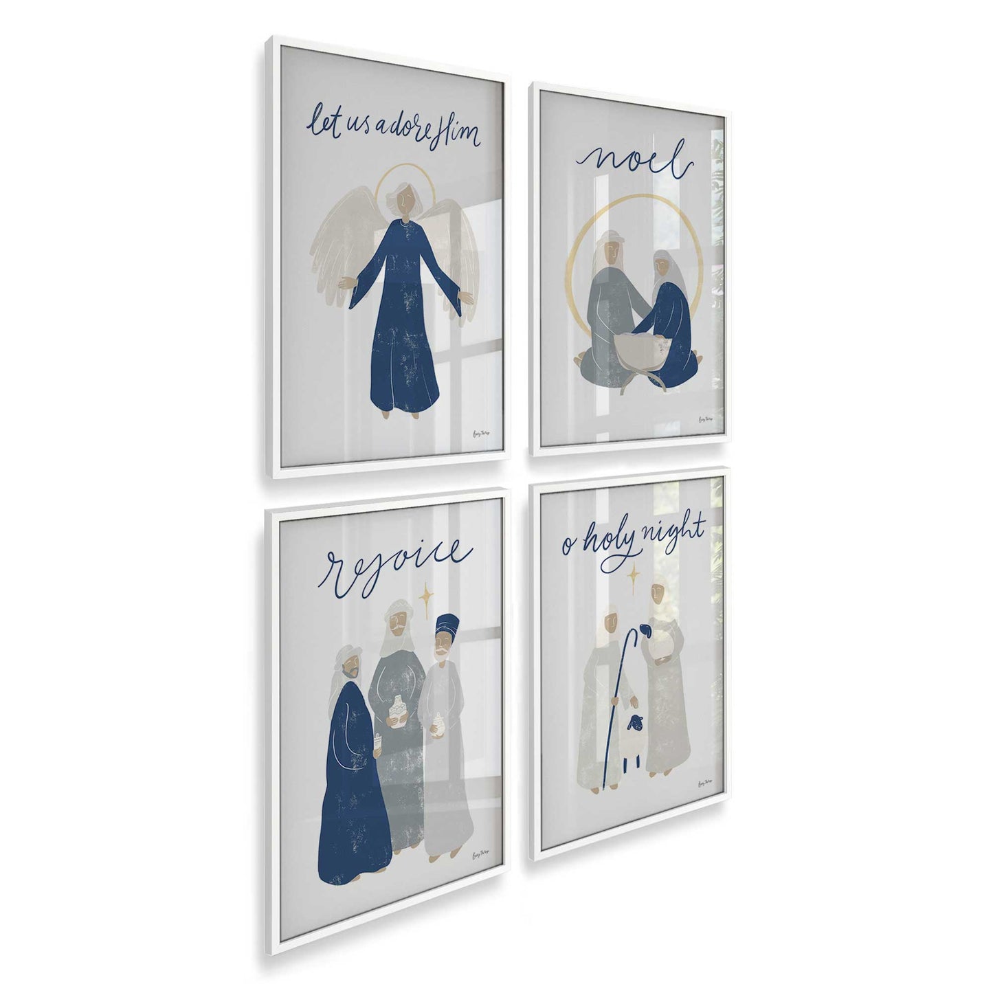 [Color:Opaque White], Picture of art in an Opaque White frame at an angle