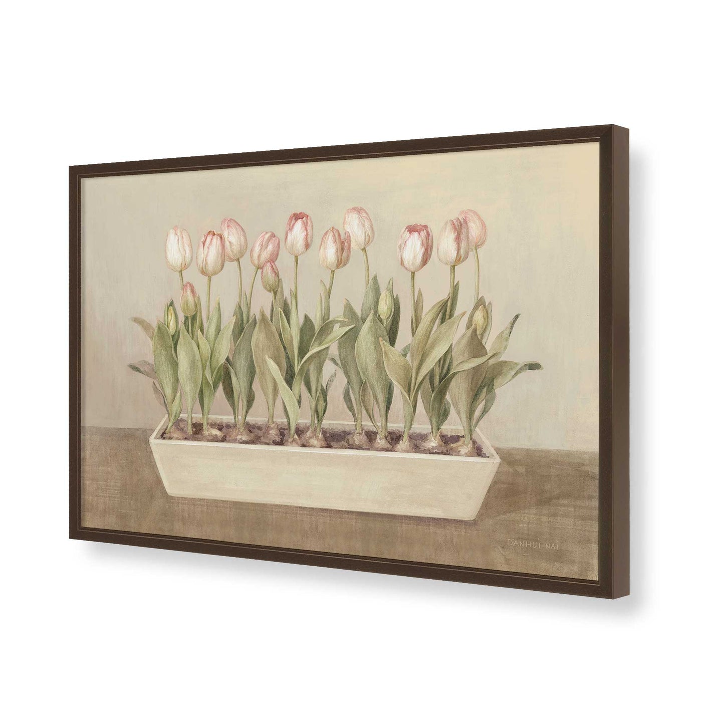 [Color:Brown], Picture of art in a Brown frame of the corner