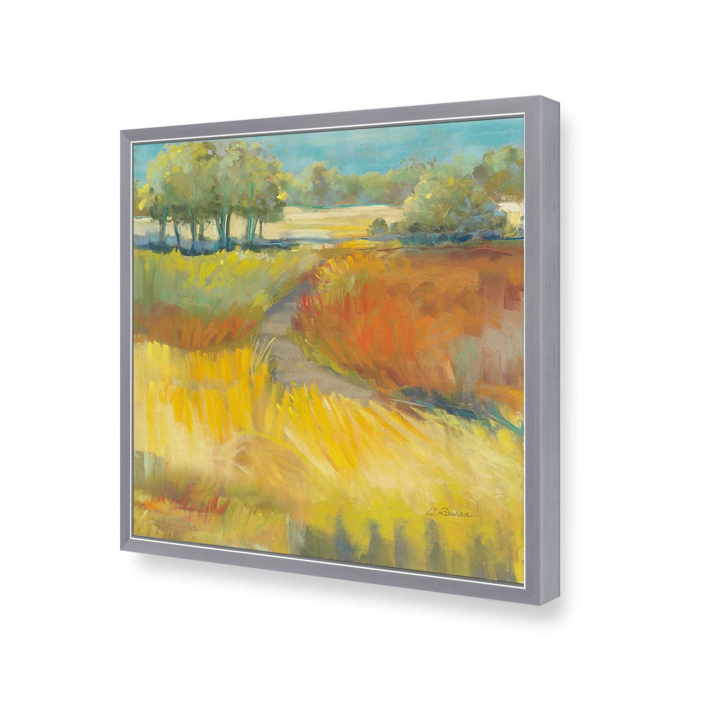 [Color:Polished Chrome], Picture of art in a Polished Chrome frame of the corner