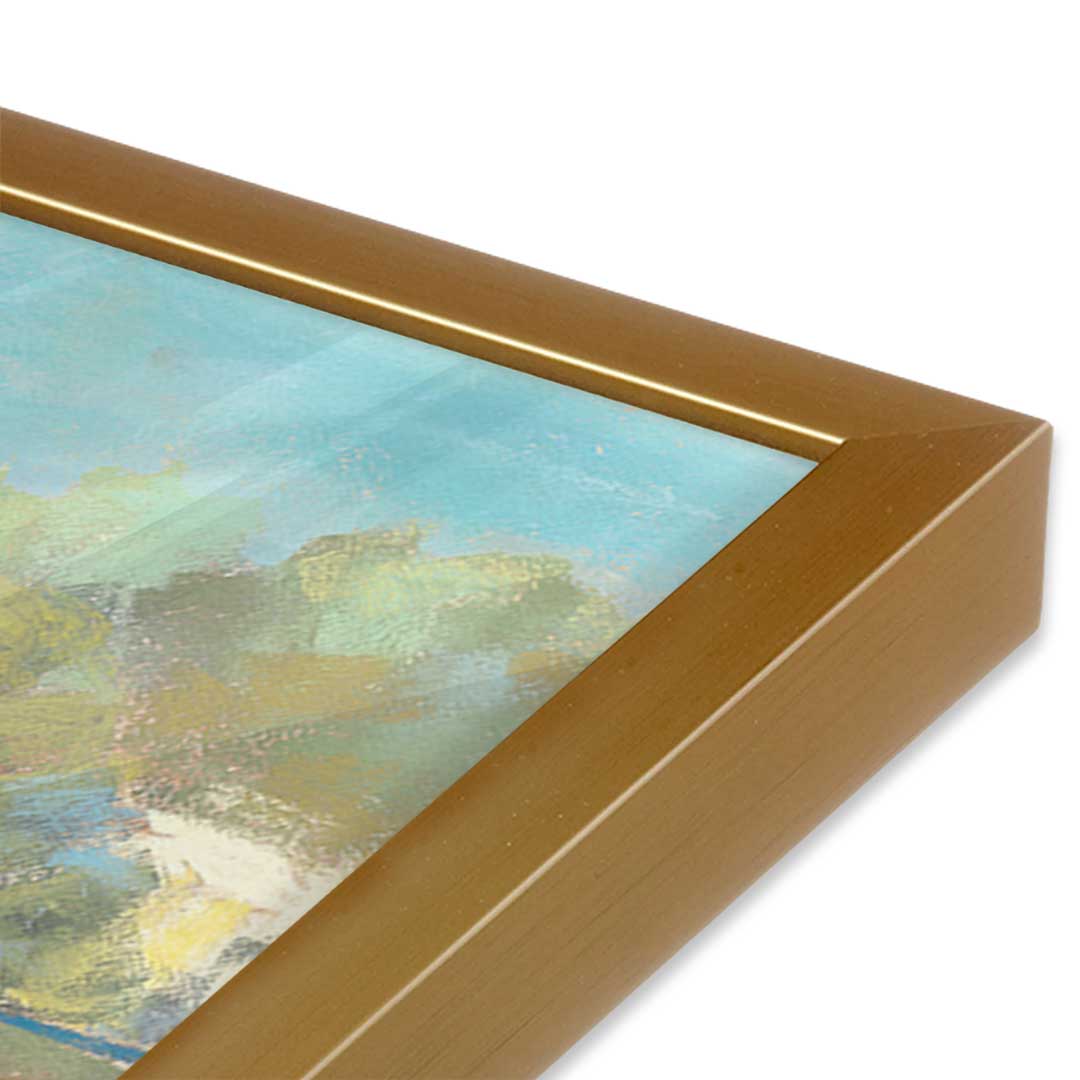 [Color:Polished Gold], Picture of art in a Polished Gold frame at an angle