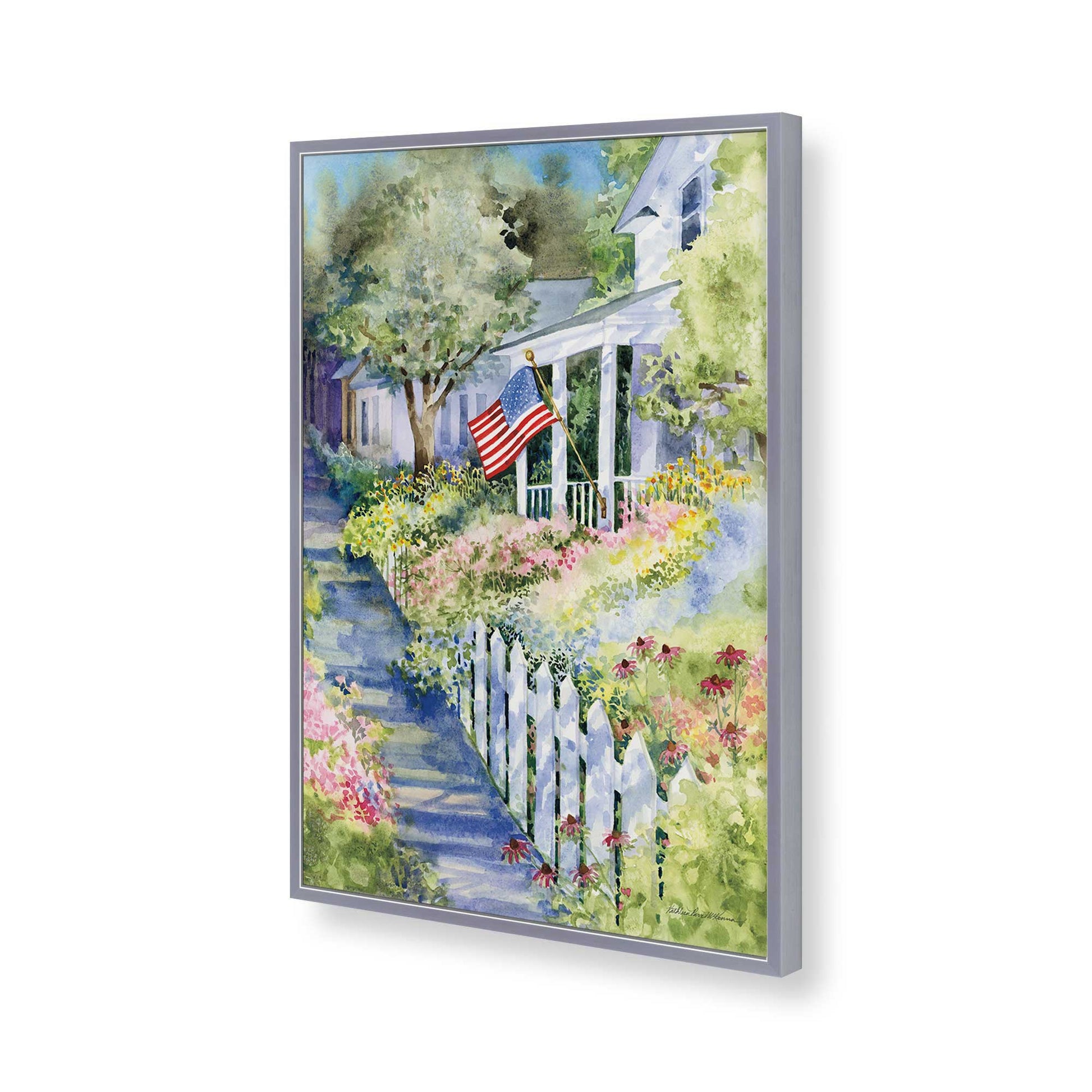 [Color:Polished Chrome], Picture of art in a Polished Chrome frame of the corner