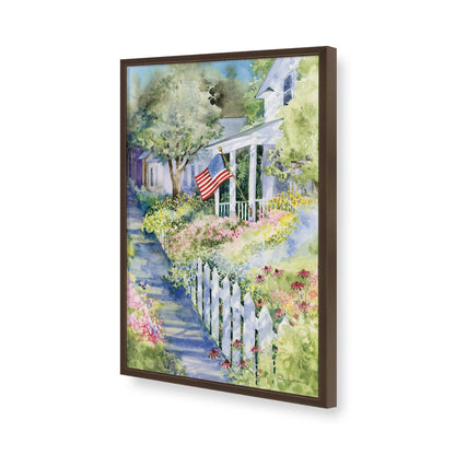 [Color:Brown], Picture of art in a Brown frame of the corner