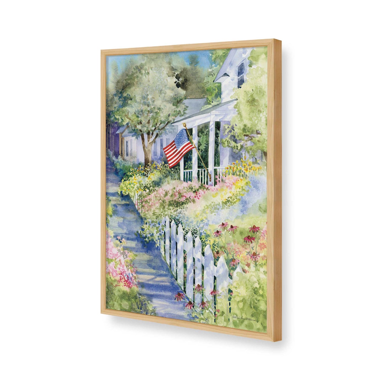 [Color:American Maple], Picture of art in a American Maple frame of the corner
