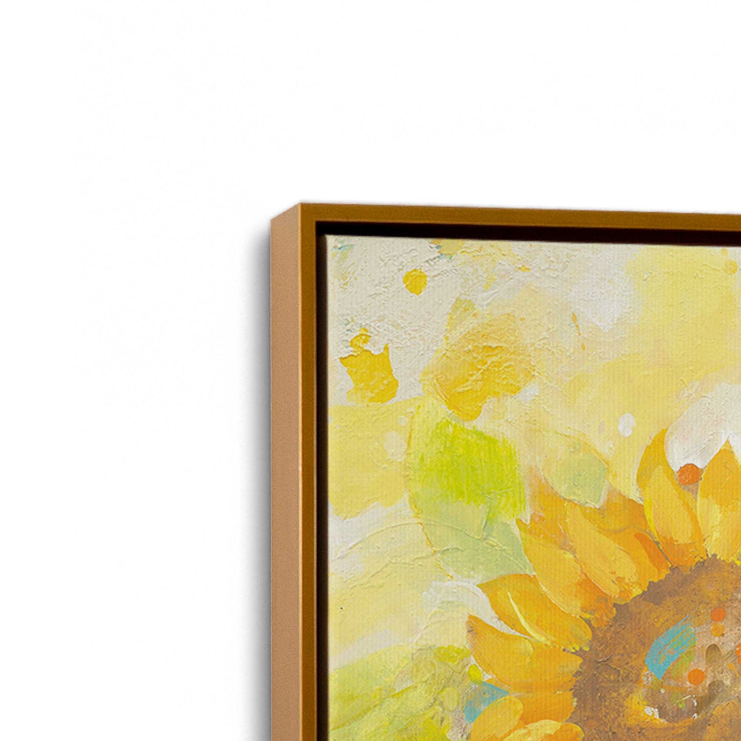 [Color:Polished Gold], Picture of art in a Polished Gold frame at an angle
