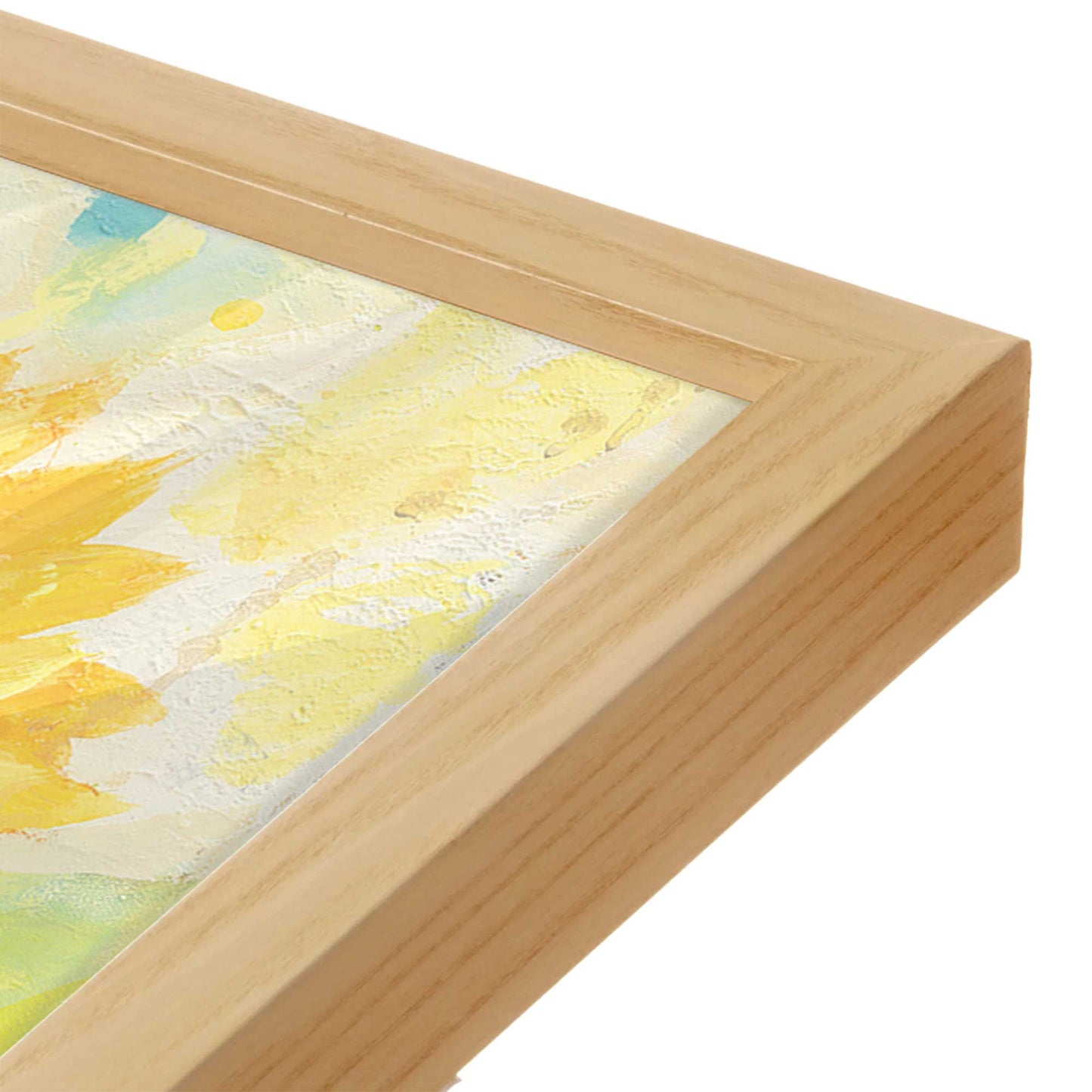 [Color:American Maple], Picture of art in a American Maple frame at an angle
