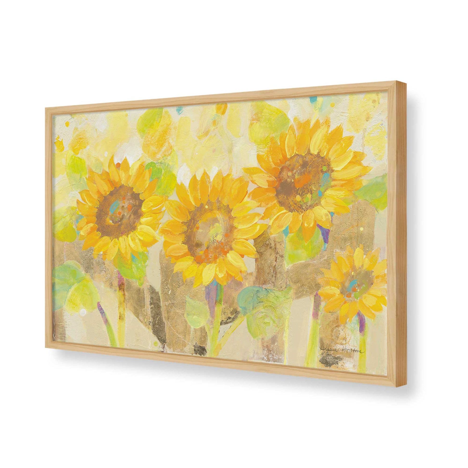 [Color:American Maple], Picture of art in a American Maple frame of the corner