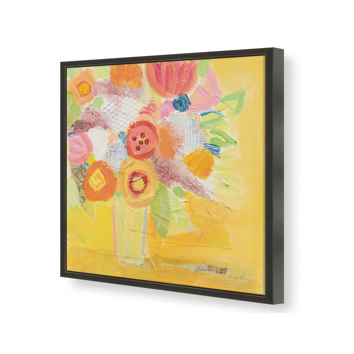 [Color:Satin Black], Picture of art in a Satin Black frame of the corner