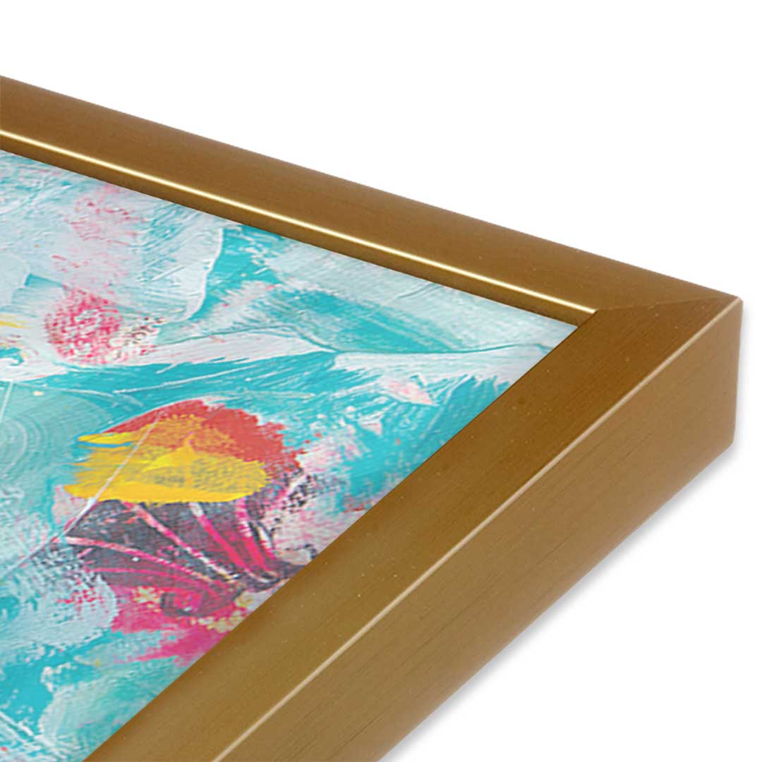 [Color:Polished Gold], Picture of art in a Polished Gold frame at an angle