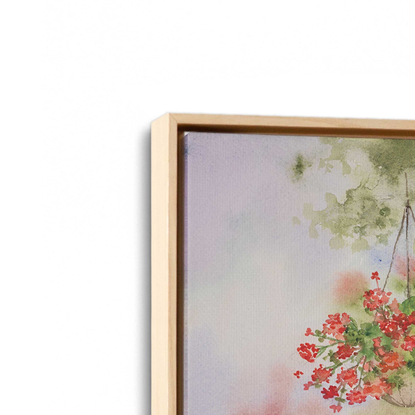 [Color:American Maple], Picture of art in a American Maple frame at an angle
