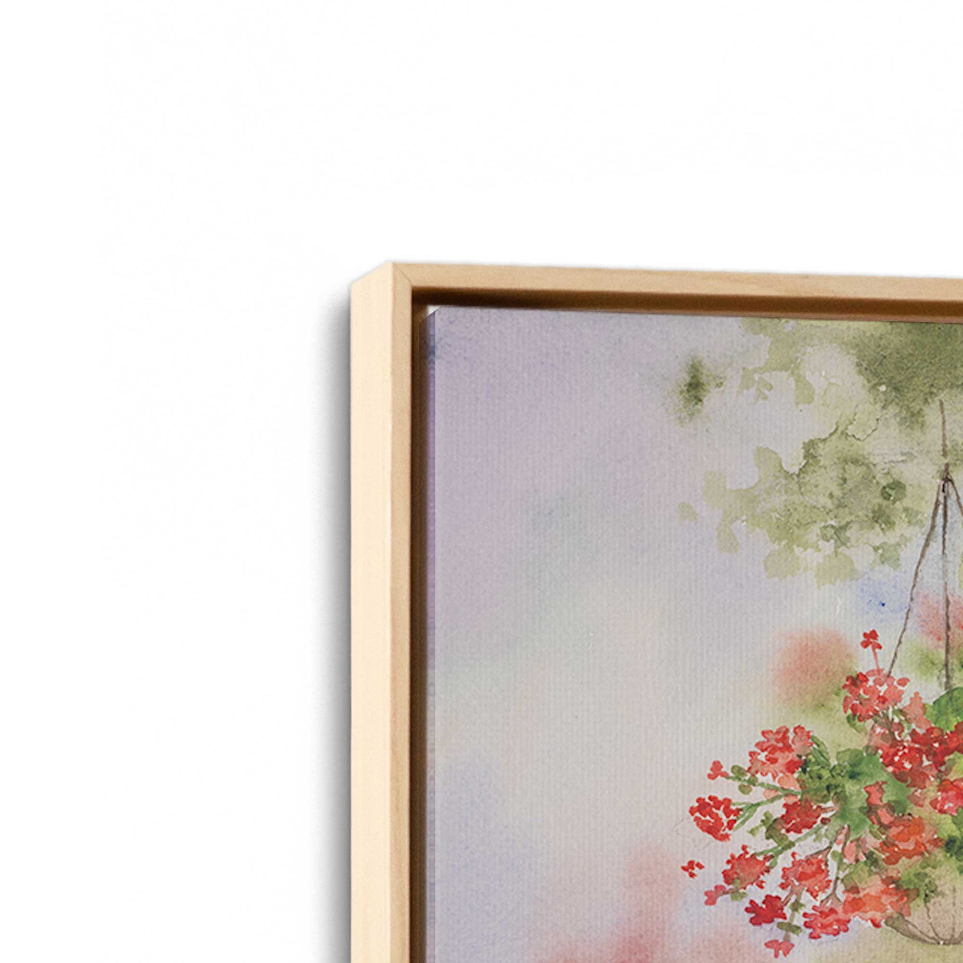 [Color:American Maple], Picture of art in a American Maple frame at an angle