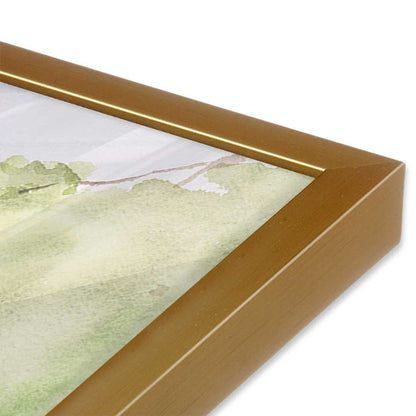 [Color:Polished Gold], Picture of art in a Polished Gold frame at an angle