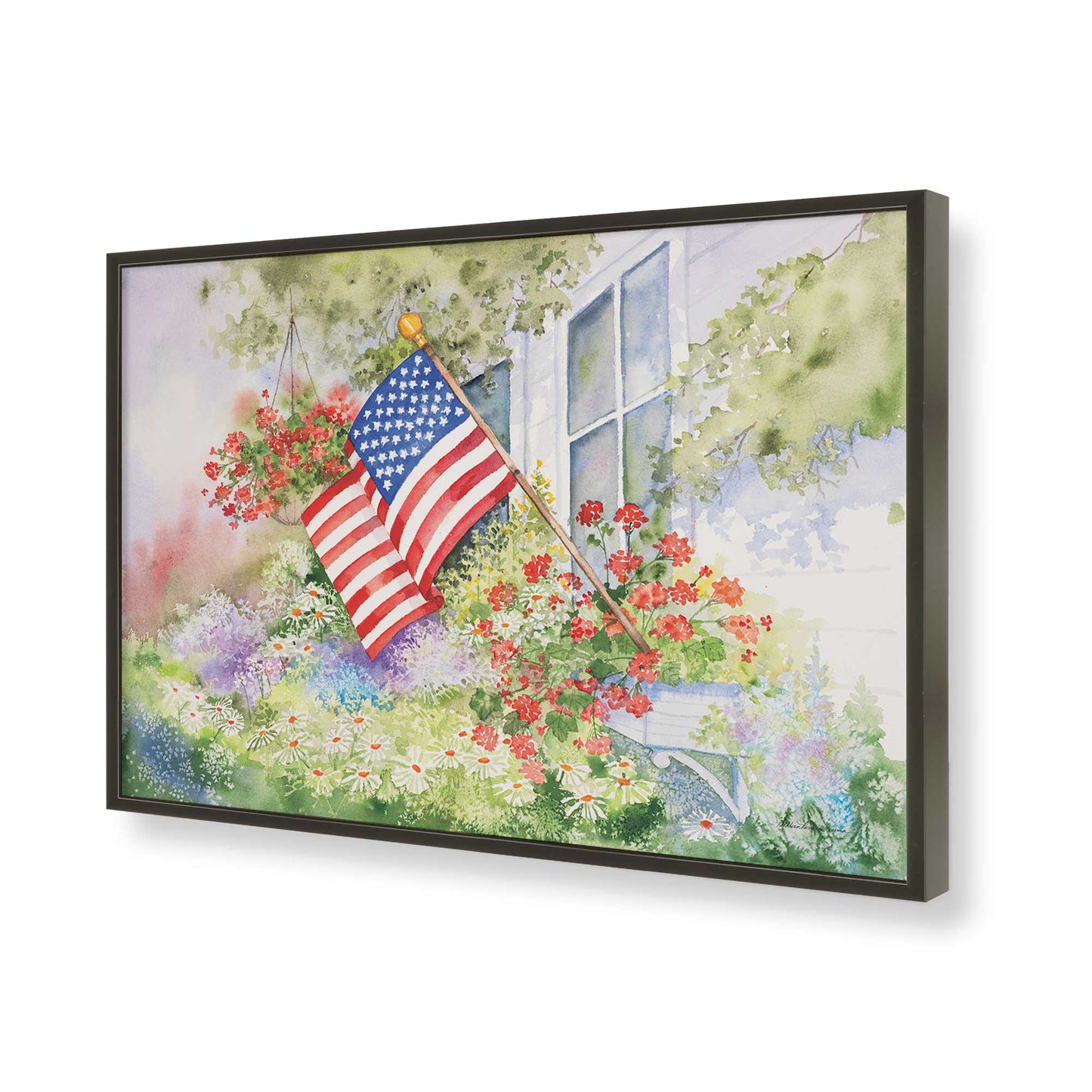 [Color:Satin Black], Picture of art in a Satin Black frame of the corner