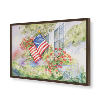 [Color:Brown], Picture of art in a Brown frame of the corner