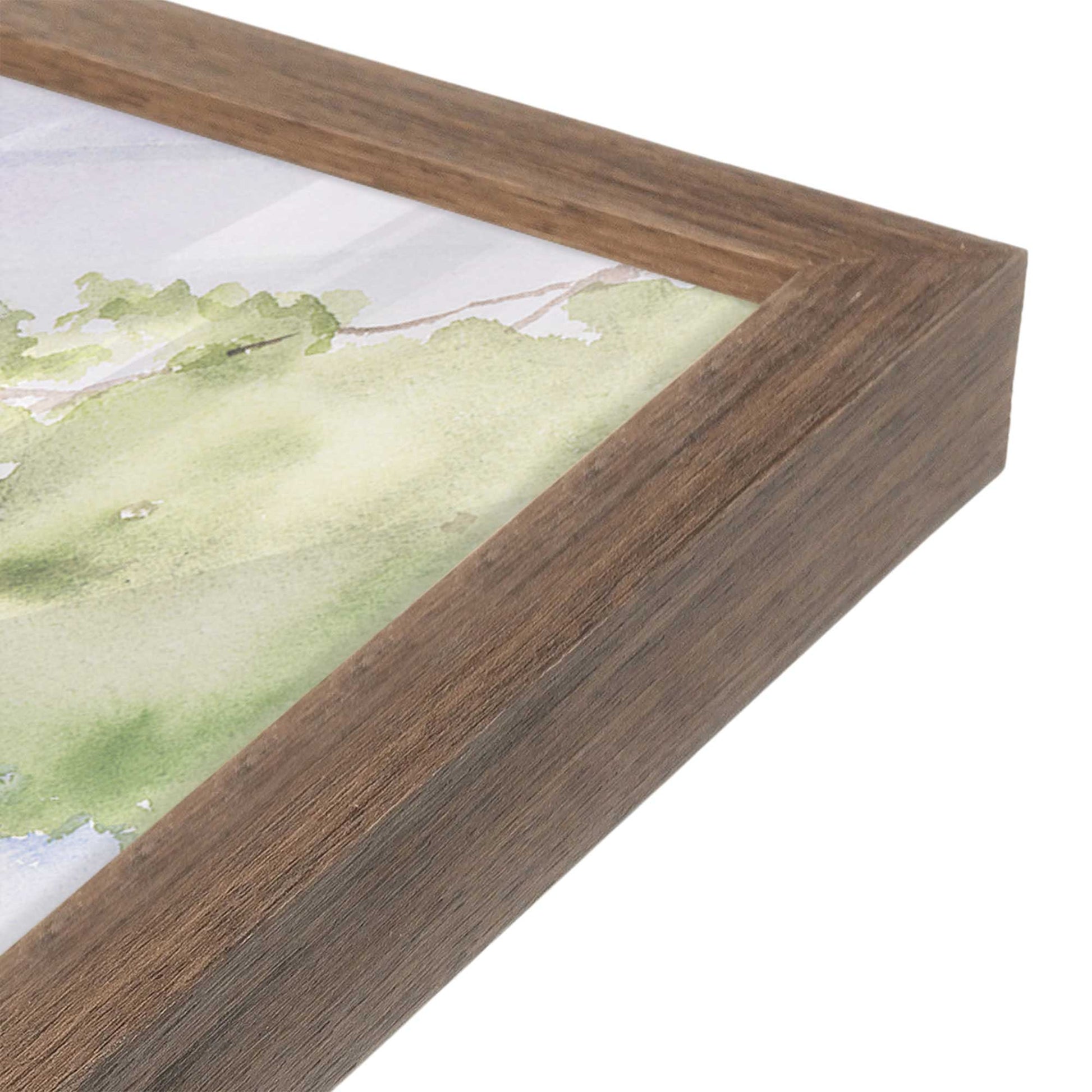 [Color:Walnut], Picture of art in a Walnut frame at an angle
