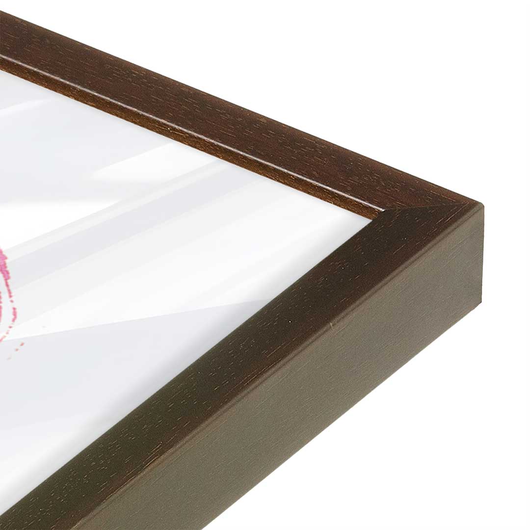 [Color:Espresso], Picture of art in a Espresso frame at an angle