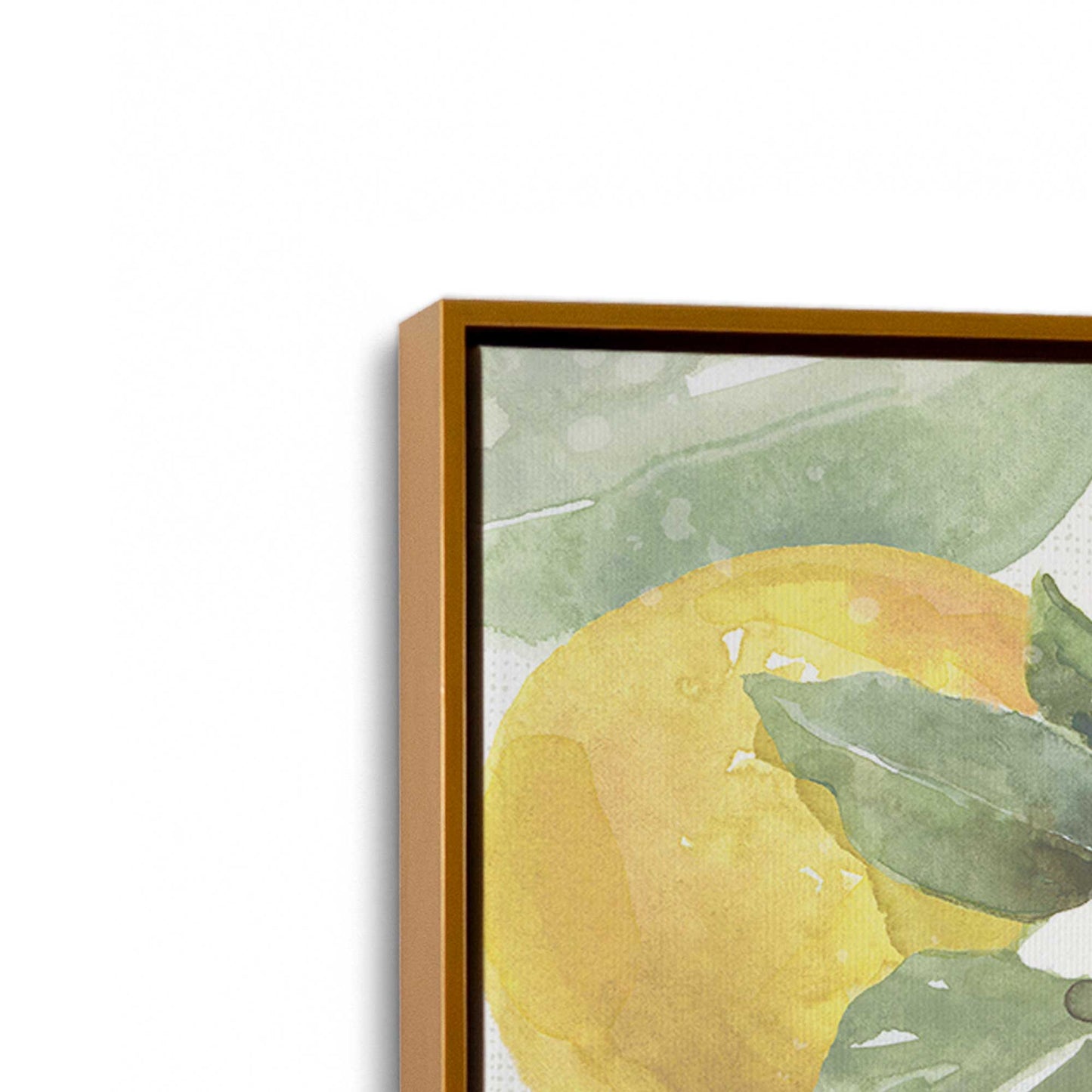[Color:Polished Gold], Picture of art in a Polished Gold frame at an angle