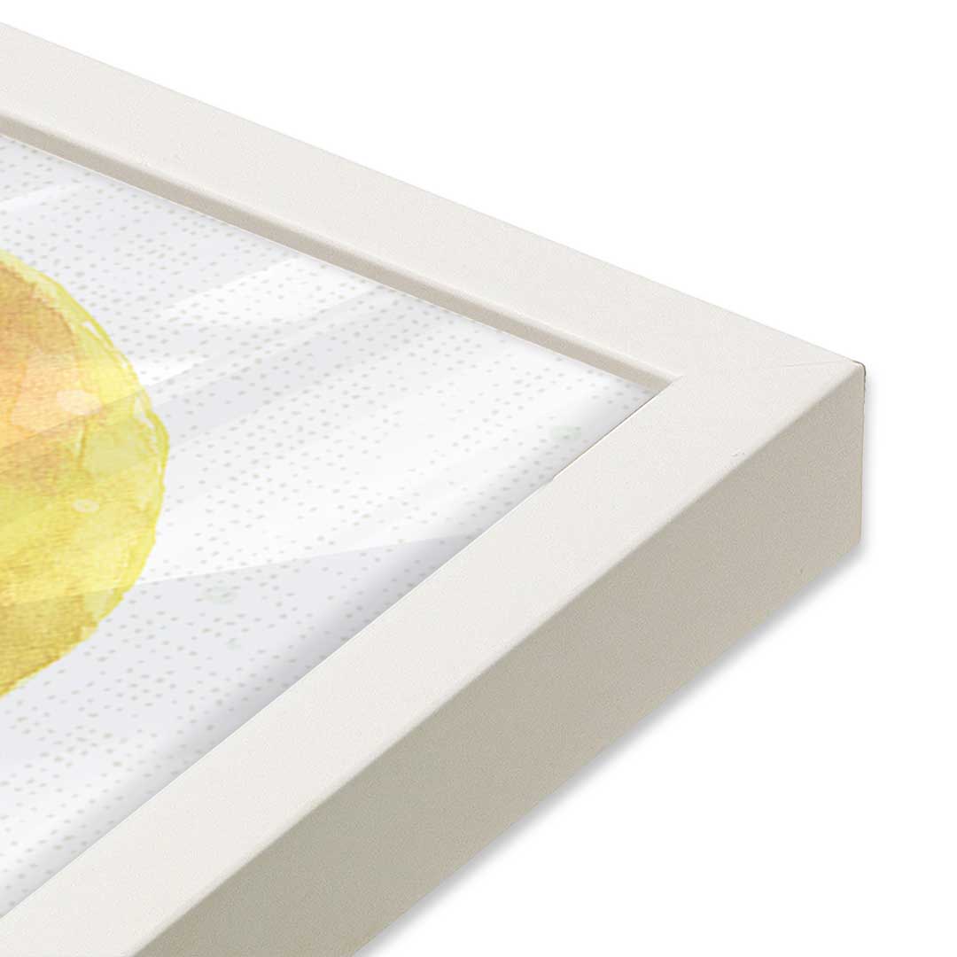 [Color:Opaque White], Picture of art in a Opaque White frame at an angle