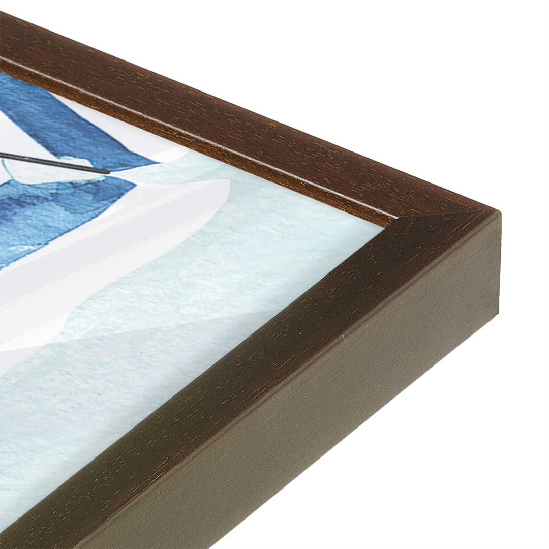 [Color:Brown], Picture of art in a Brown frame at an angle