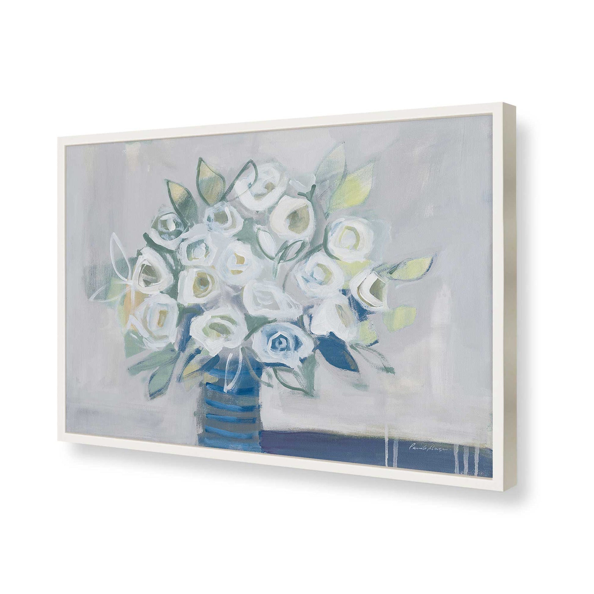 [Color:Opaque White], Picture of art in a Opaque White frame of the corner