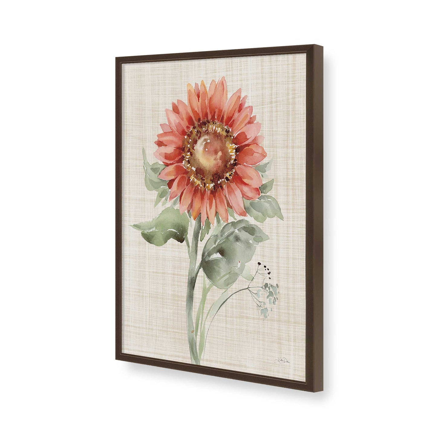 [Color:Brown], Picture of art in a Brown frame of the corner