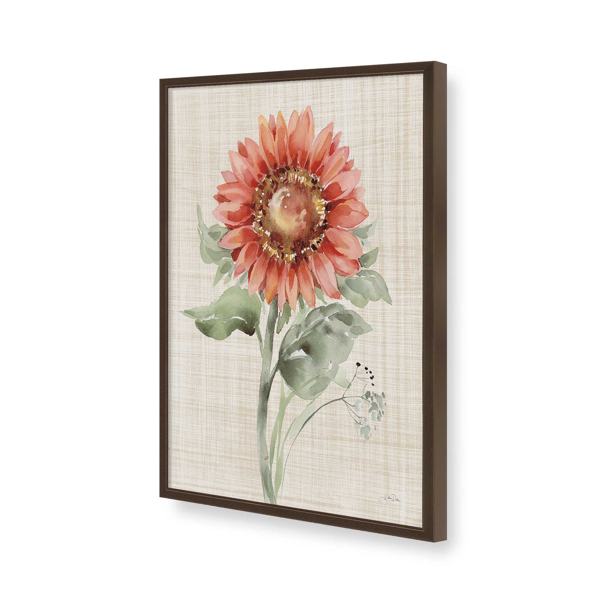 [Color:Brown], Picture of art in a Brown frame of the corner
