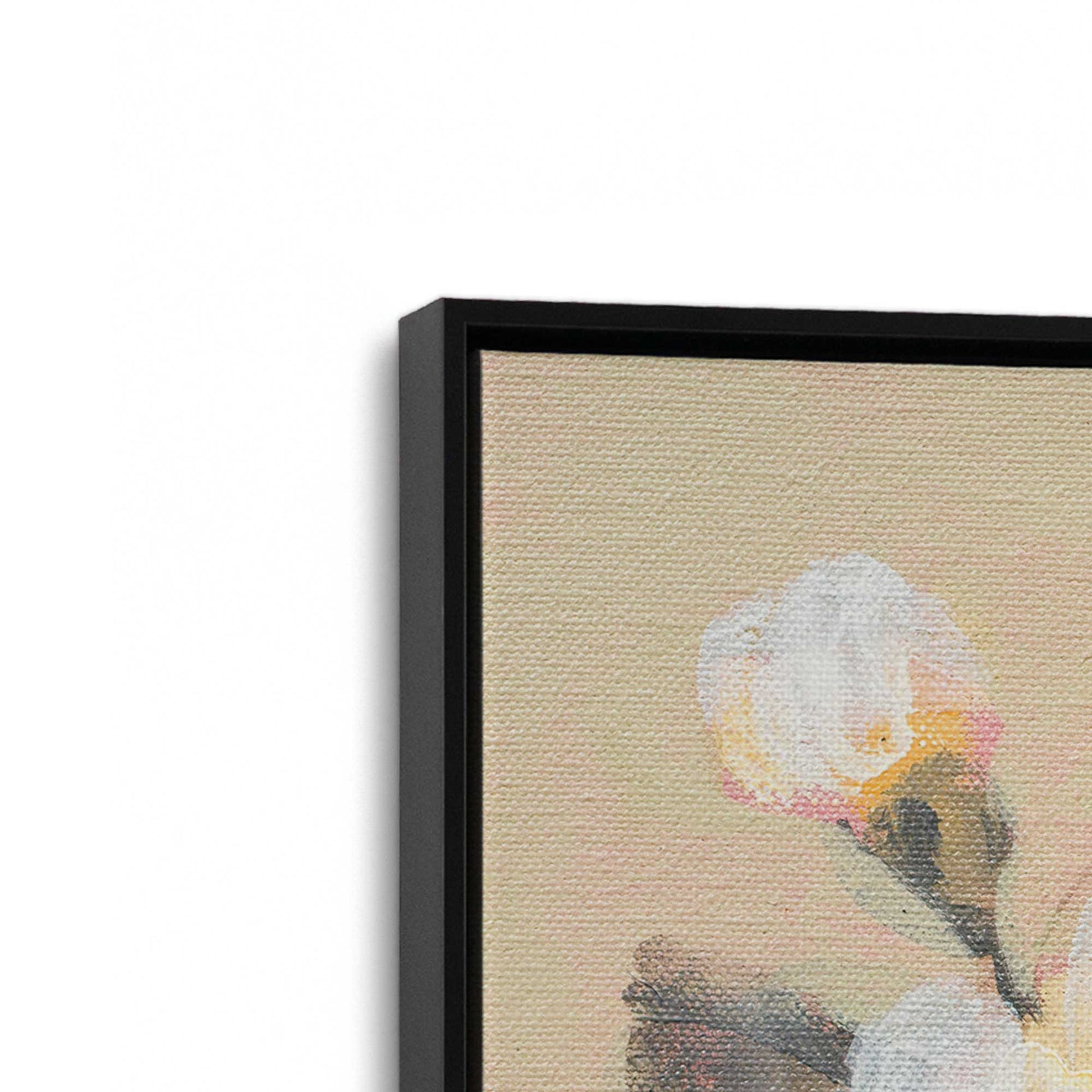 [Color:Satin Black], Picture of art in a Satin Black frame at an angle