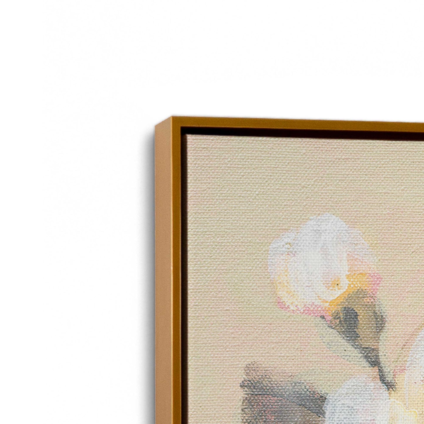 [Color:Polished Gold], Picture of art in a Polished Gold frame at an angle