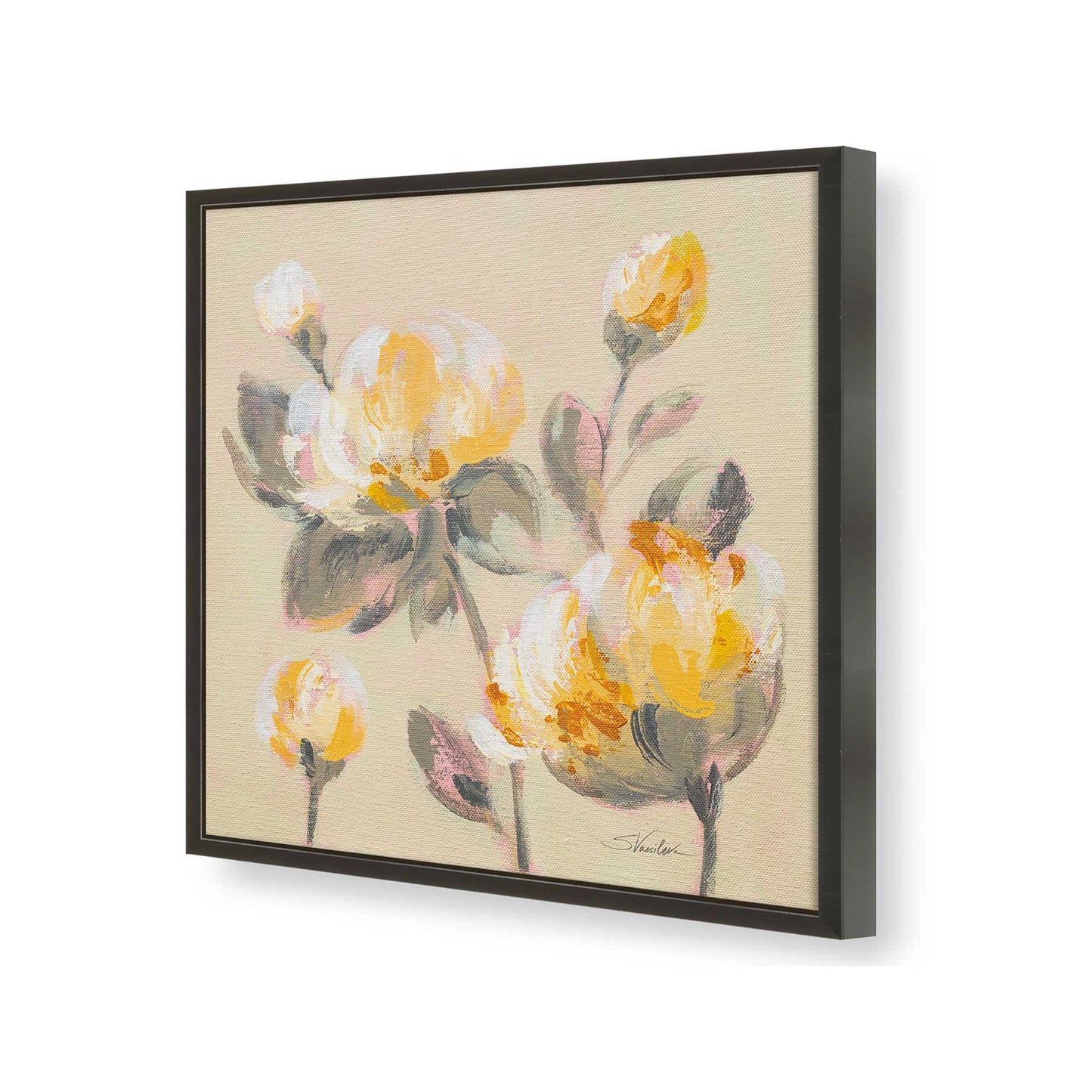 [Color:Satin Black], Picture of art in a Satin Black frame of the corner