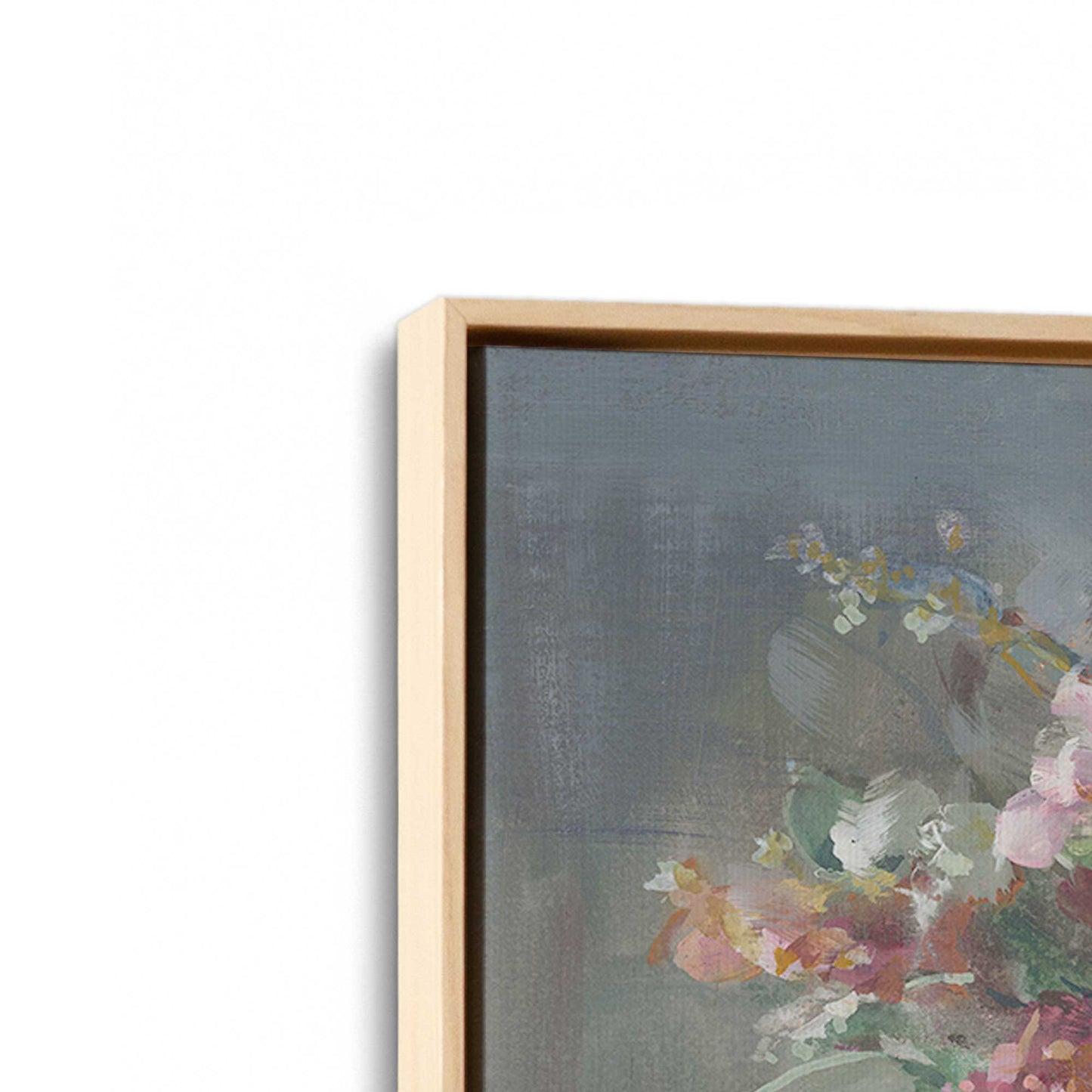 [Color:American Maple], Picture of art in a American Maple frame at an angle