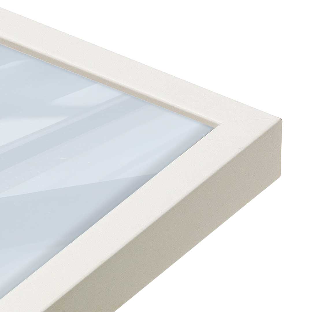 [Color:Opaque White], Picture of art in a Opaque White frame at an angle