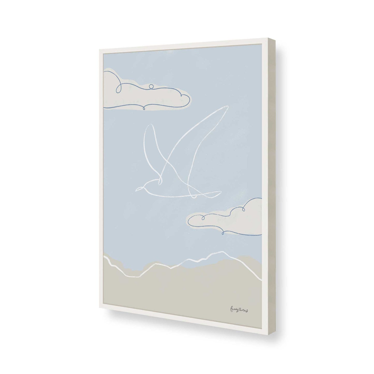 [Color:Opaque White], Picture of art in a Opaque White frame of the corner