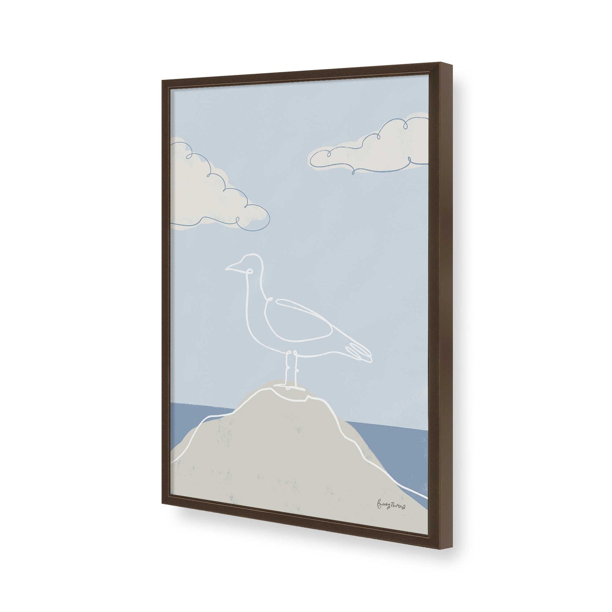 [Color:Brown], Picture of art in a Brown frame of the corner