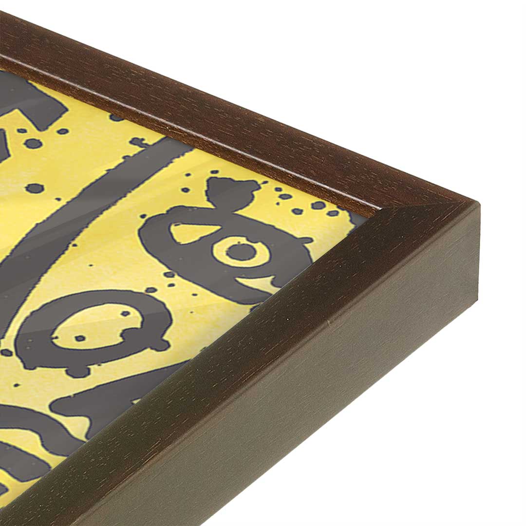 [Color:Brown], Picture of art in a Brown frame at an angle