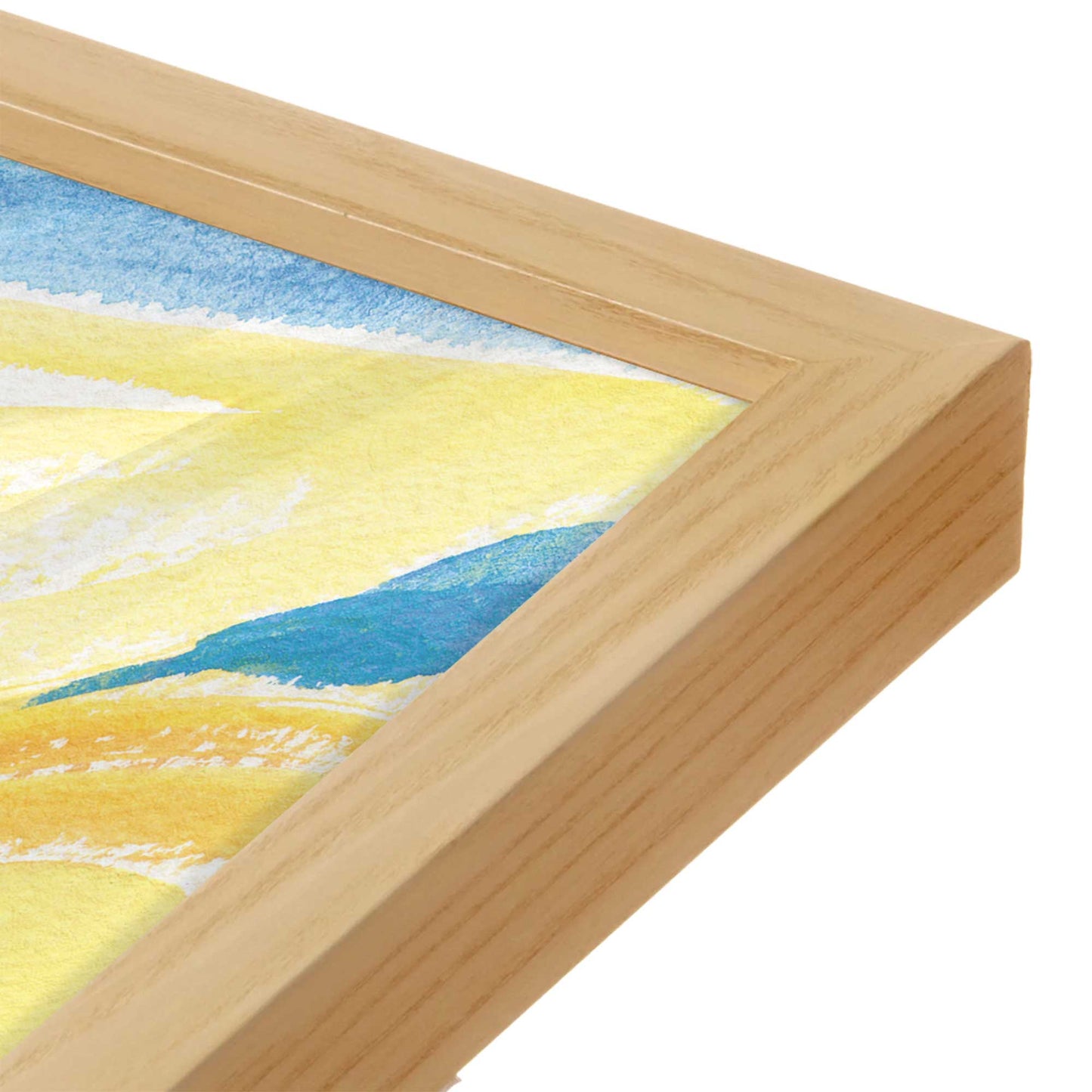 [Color:American Maple], Picture of art in a American Maple frame at an angle
