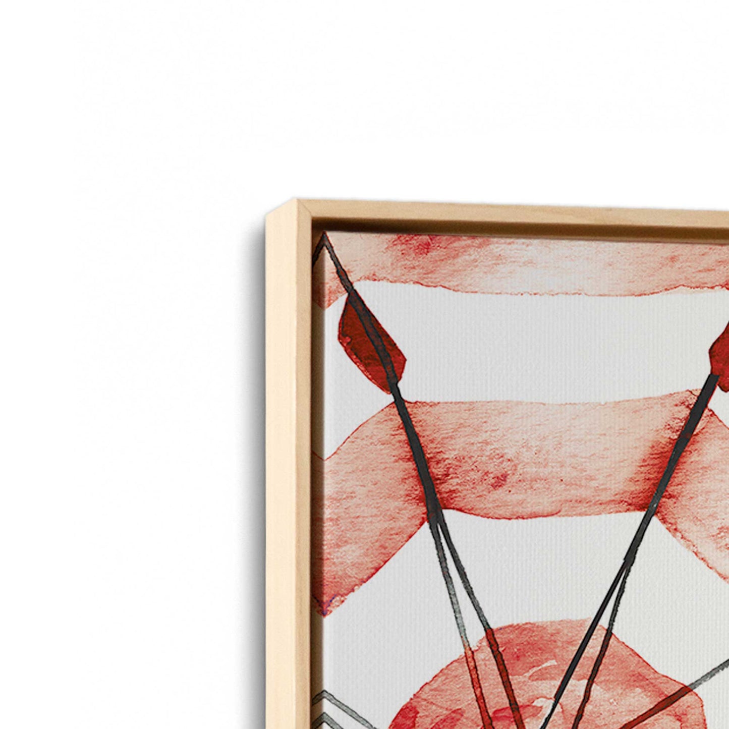 [Color:American Maple], Picture of art in a American Maple frame at an angle
