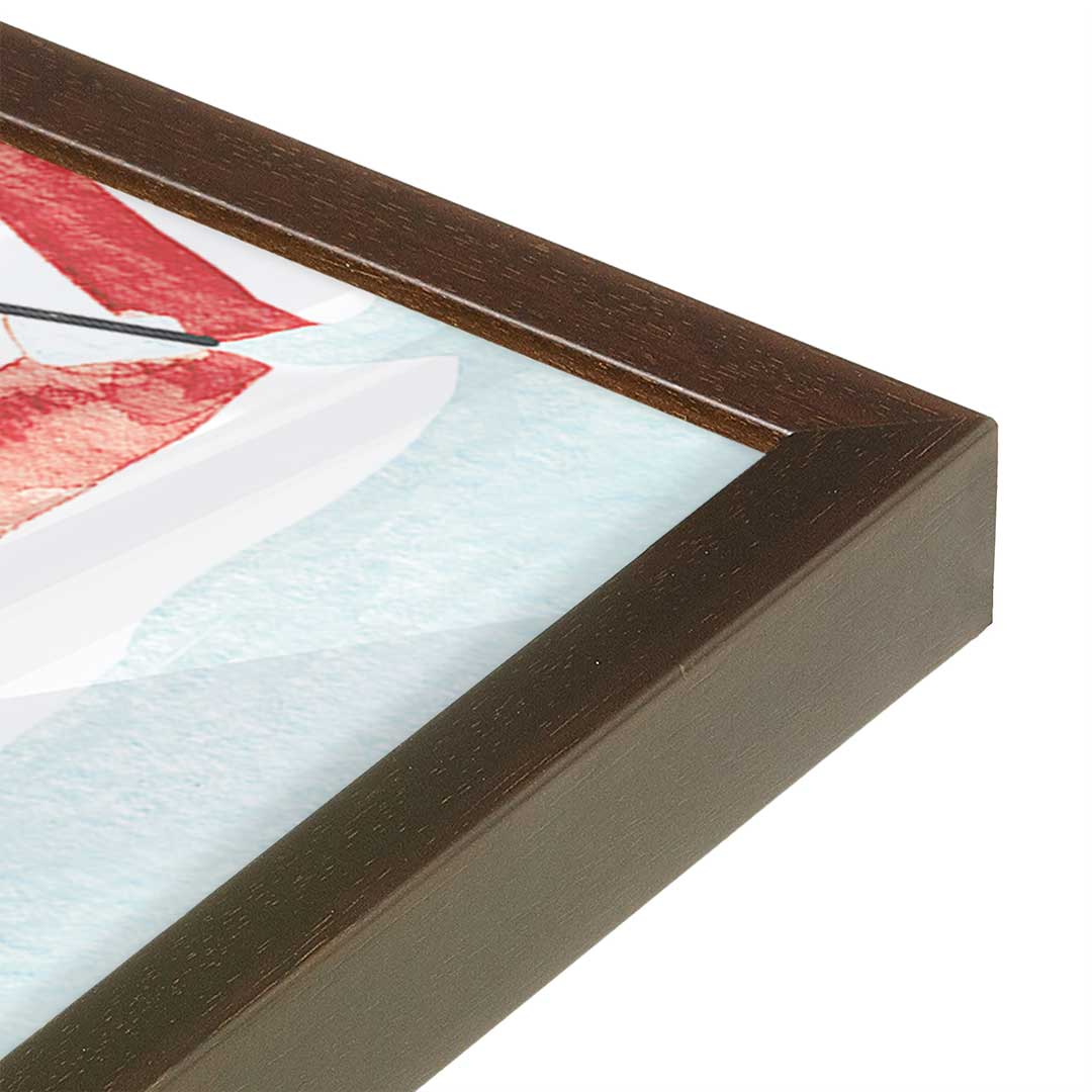 [Color:Brown], Picture of art in a Brown frame at an angle